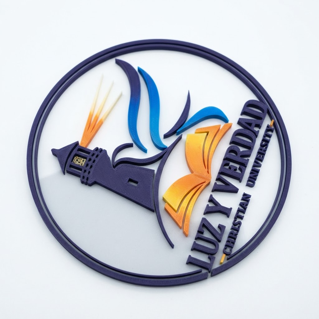 Luz y Verdad Logo Plaque free 3D printable STL