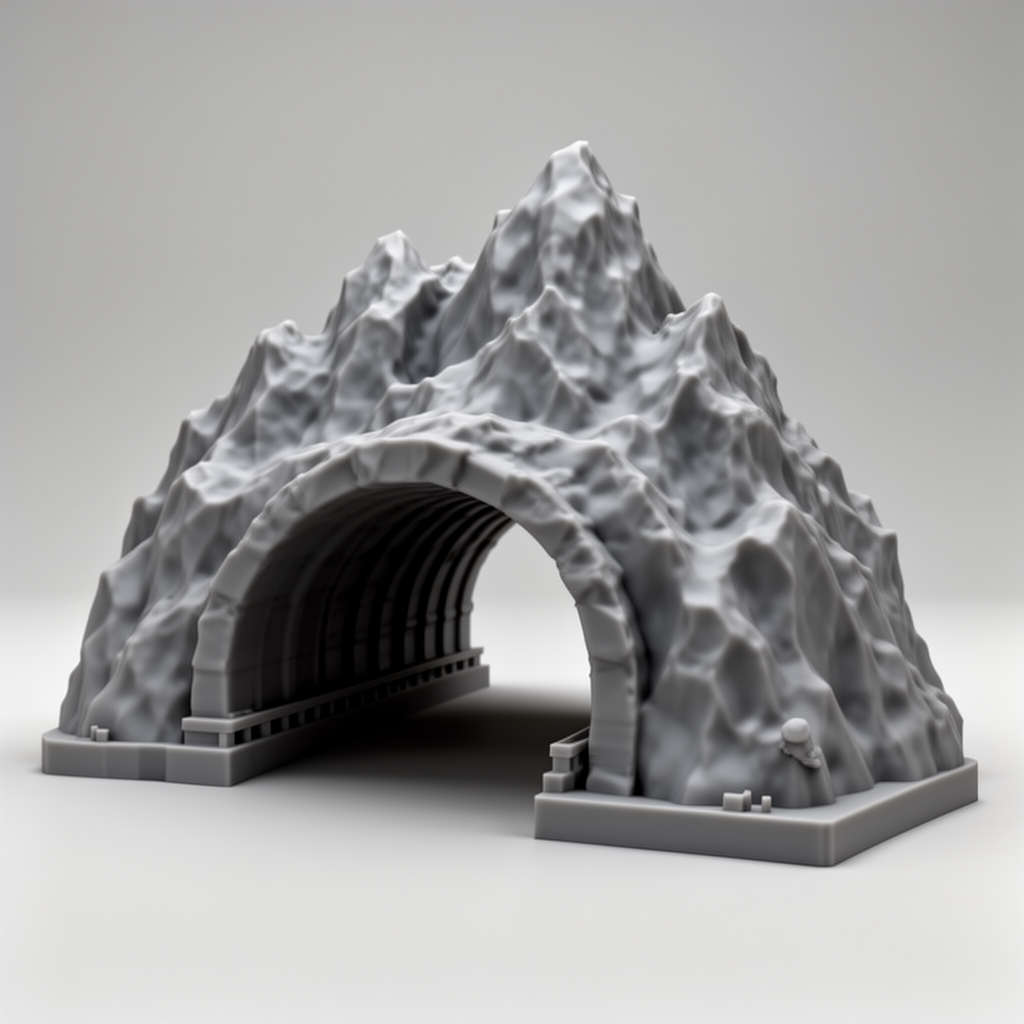 Mountain Tunnel Model free 3D printable STL