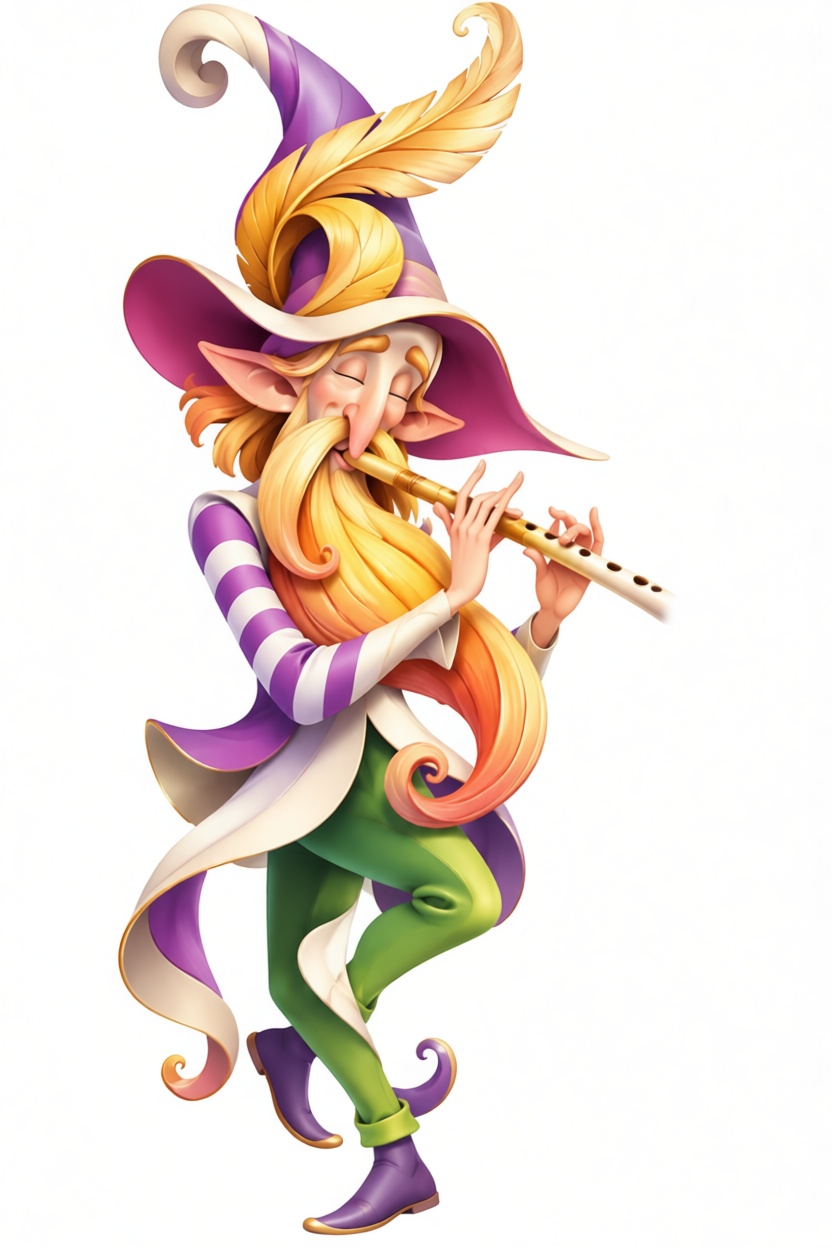 Flute Playing Wizard Figurine free 3D printable STL