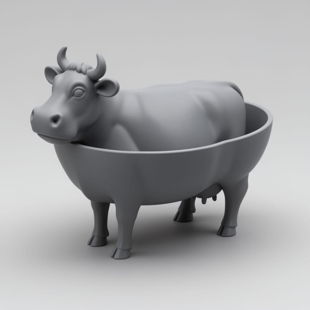 Cow Cereal Bowl free 3D printable STL