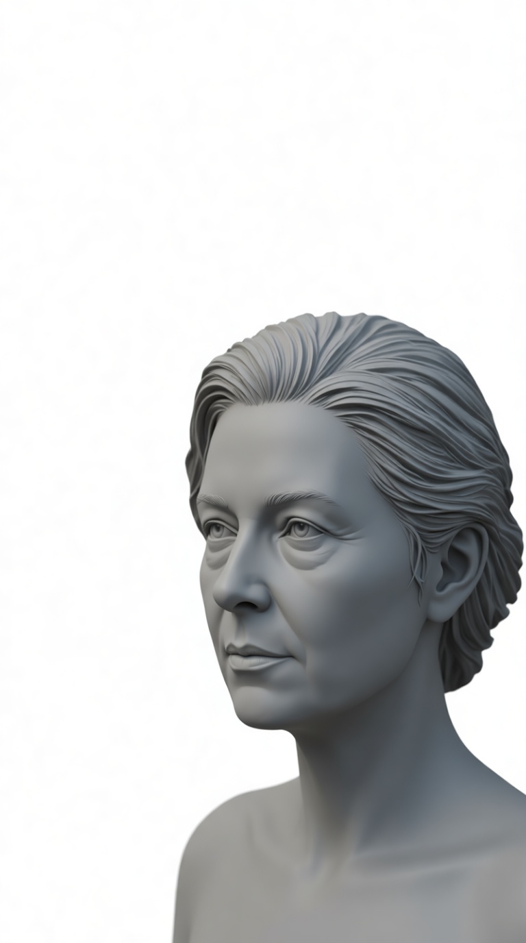 Middle-Aged Woman Bust free 3D printable STL