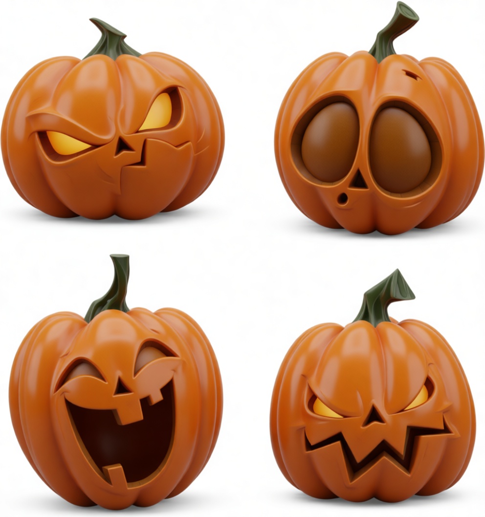 Halloween Pumpkin Figurines free 3D printable STL