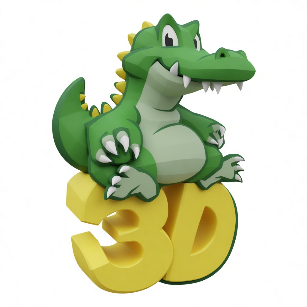 Cartoon Alligator Figurine free 3D printable STL