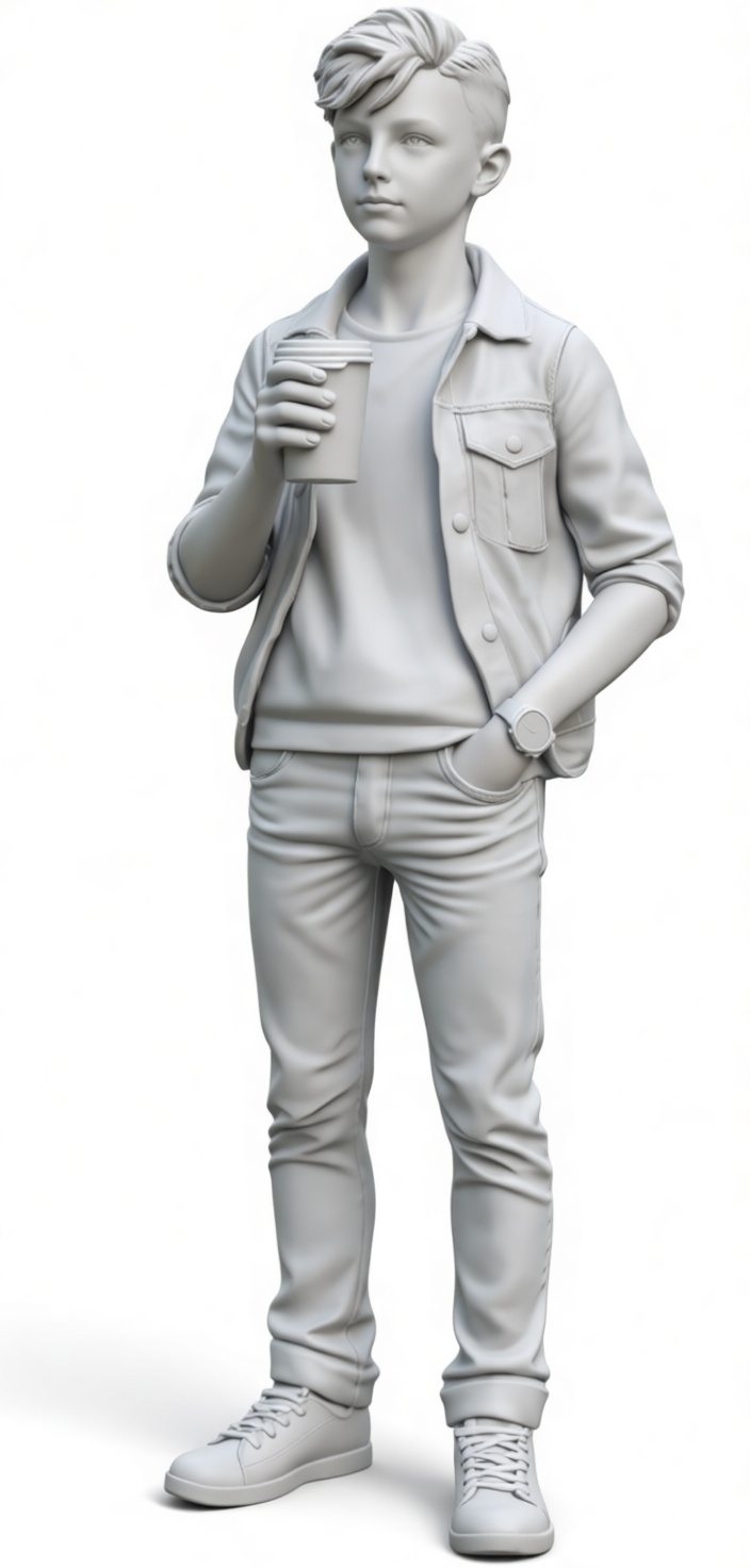 Casual Teen Boy Figurine free 3D printable STL