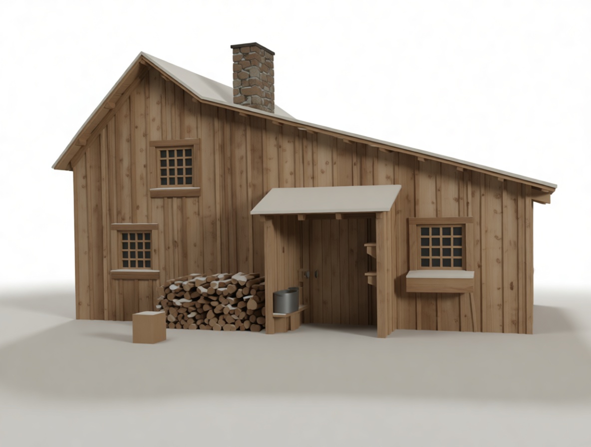 Wooden Cabin Model free 3D printable STL