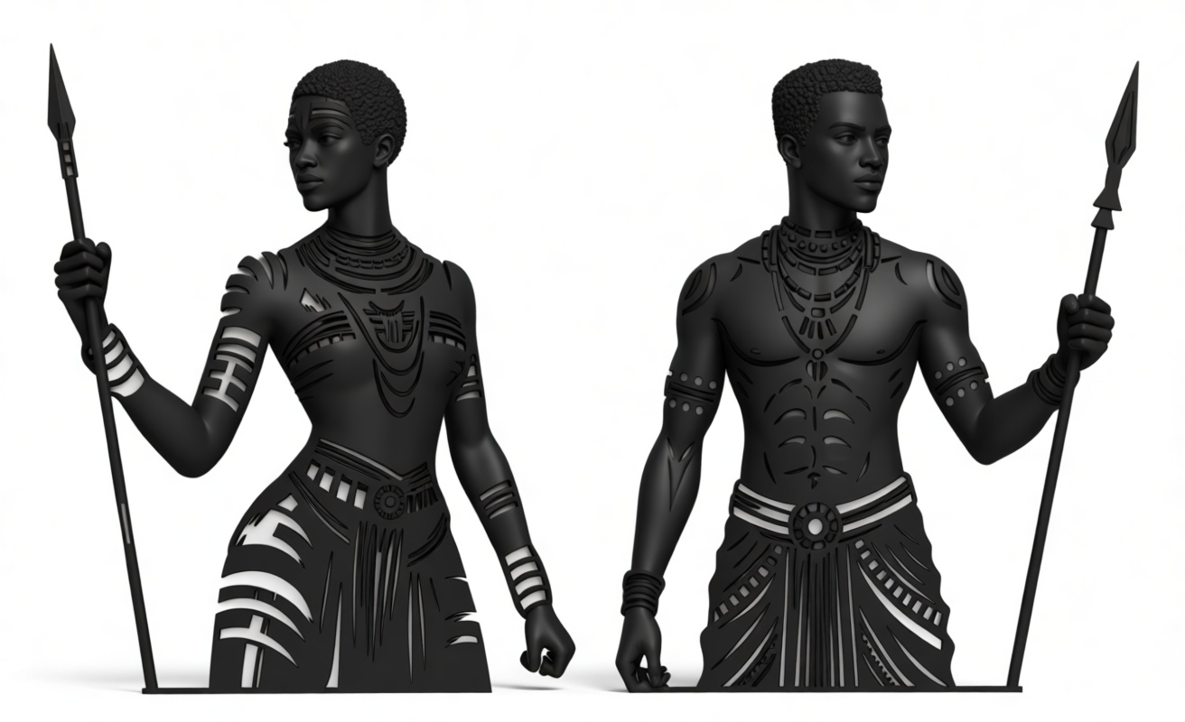 African Tribal Warrior Busts free 3D printable STL