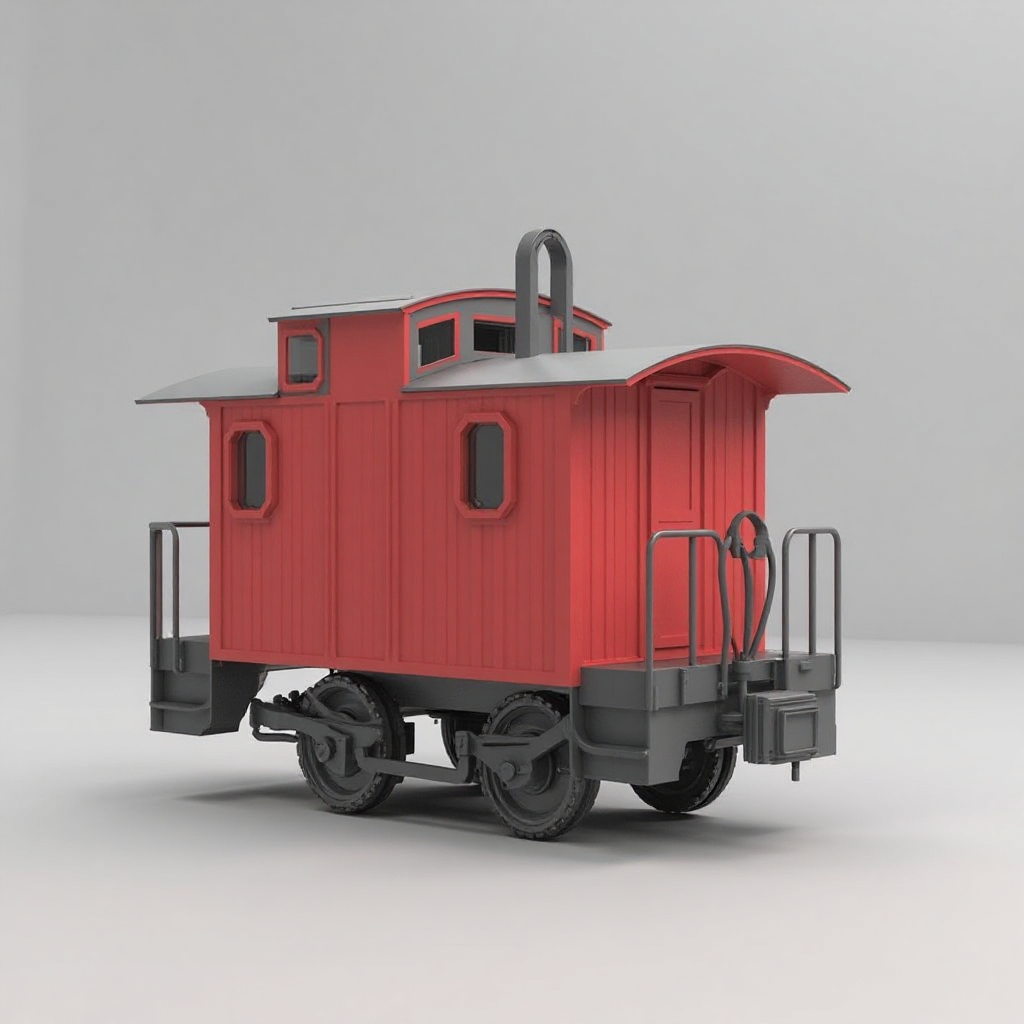 Red Black Caboose Keychain free 3D printable STL