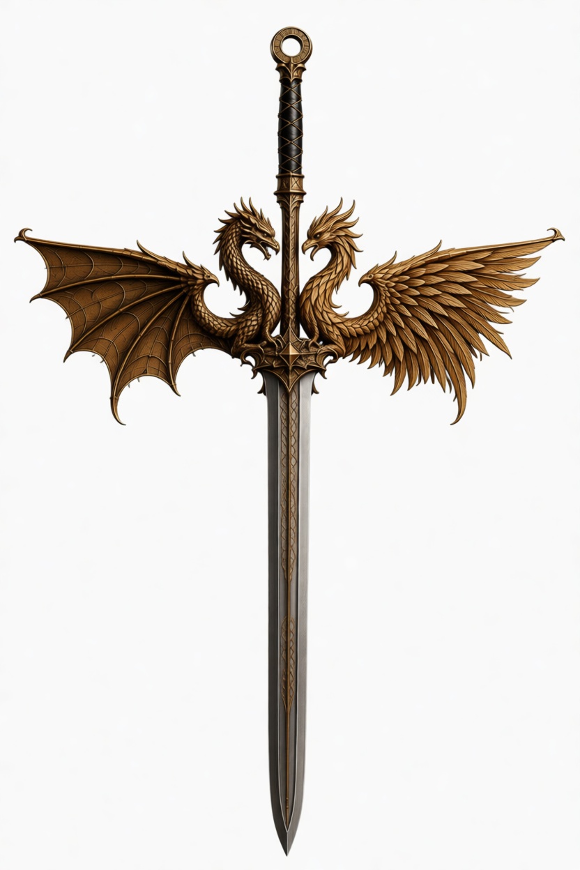 Dragon and Phoenix Sword free 3D printable STL