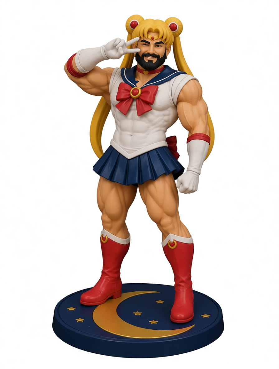 Muscular Sailor Moon Figurine free 3D printable STL