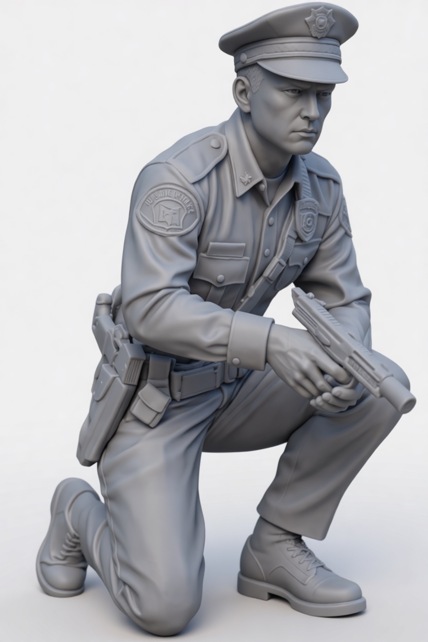 Police Officer Figurine free 3D printable STL