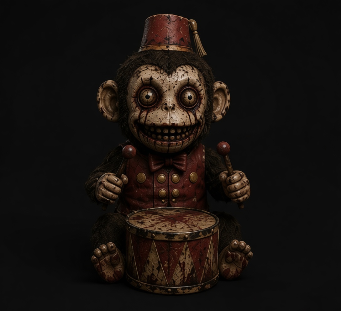 Creepy Drummer Monkey Figurine free 3D printable STL