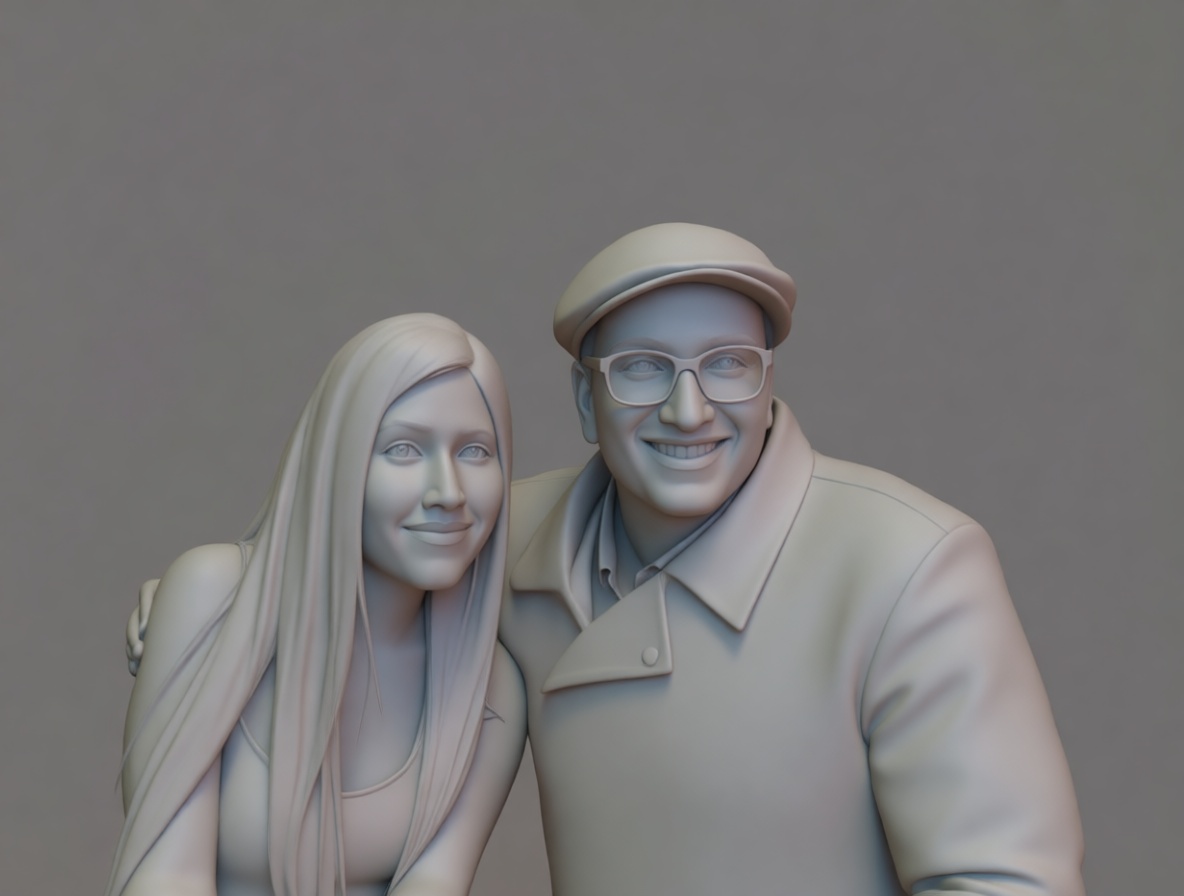 Couple Portrait Sculpture free 3D printable STL