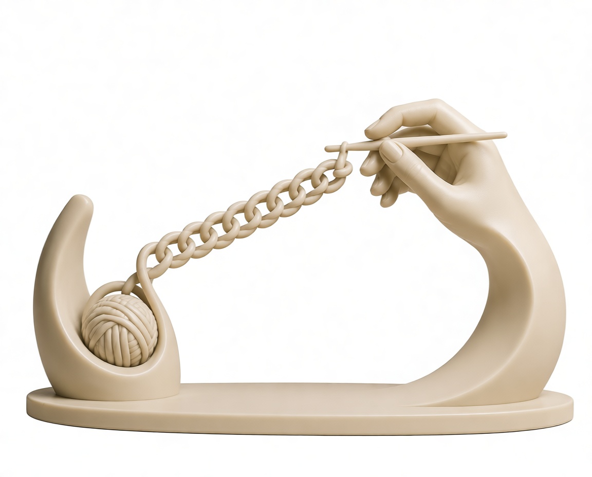 Crocheting Hands Sculpture free 3D printable STL