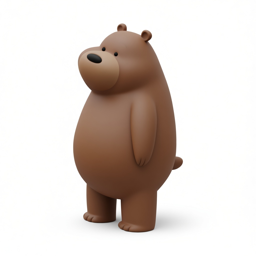 Cute Brown Bear Figurine free 3D printable STL