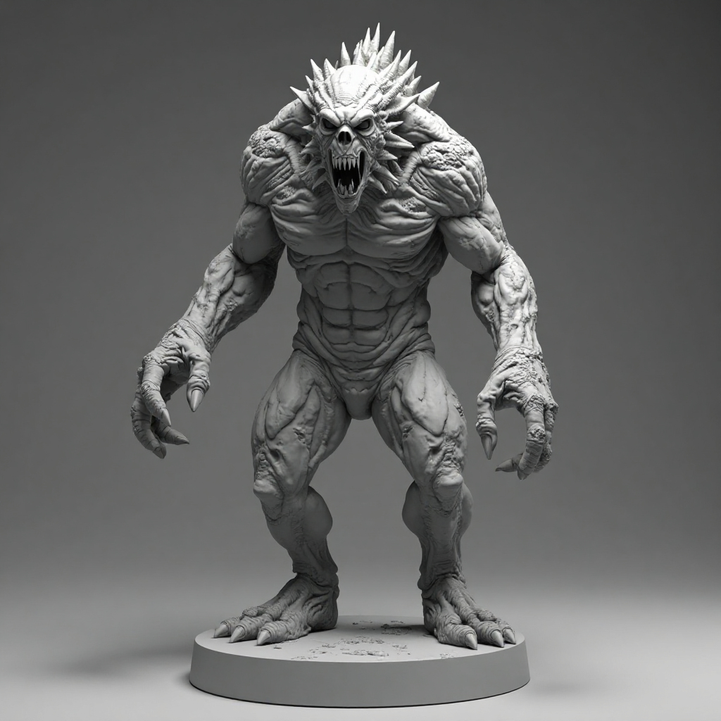 Big Scary Monster Figurine free 3D printable STL