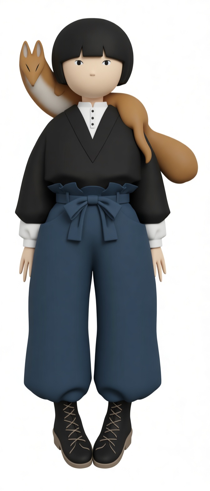 Asian Girl with Fox Figurine - Free 3D Printable STL File
