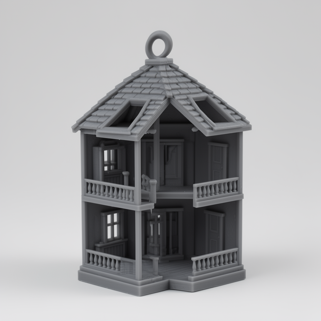 Two-Story Dollhouse Figurine free 3D printable STL