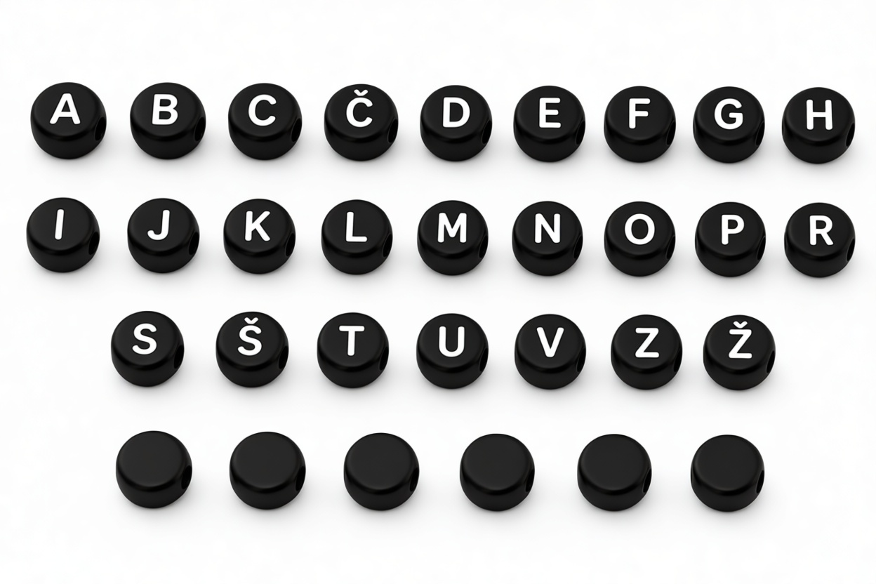 Slovak Alphabet Beads free 3D printable STL