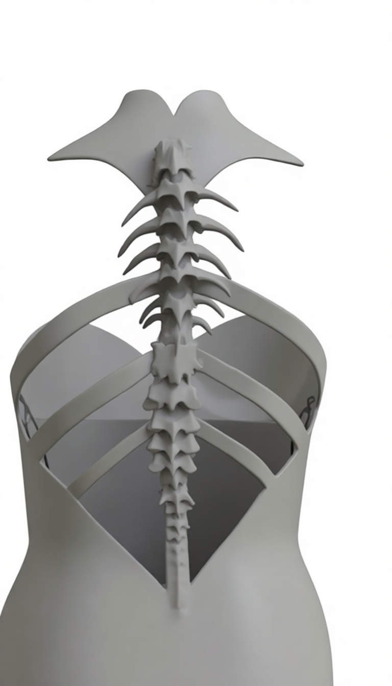 Human Spine Dress Sculpture free 3D printable STL