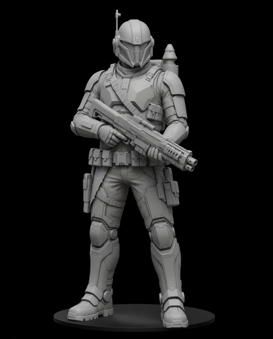 Mandalorian Soldier Figurine free 3D printable STL