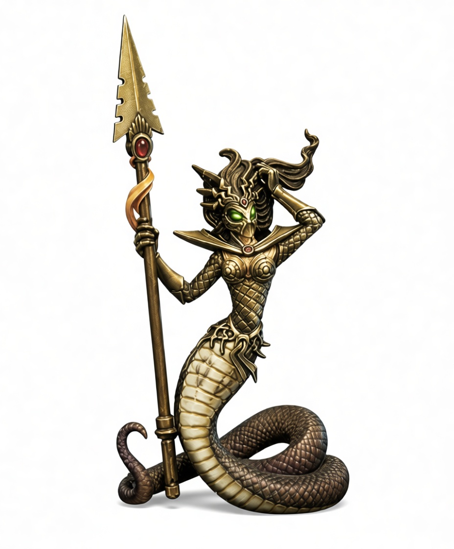 Naga Warrior Figurine free 3D printable STL