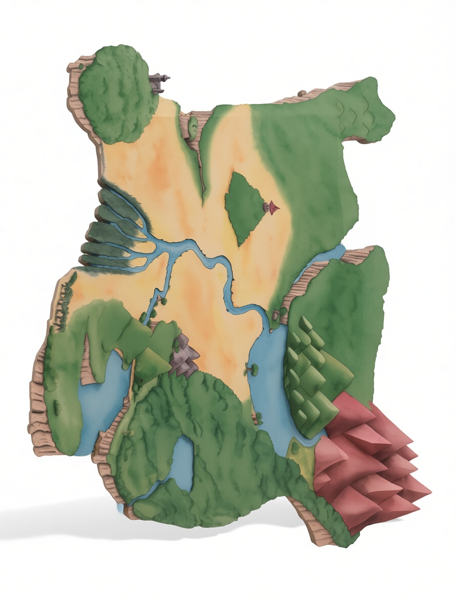 Fantasy Terrain Map Model free 3D printable STL