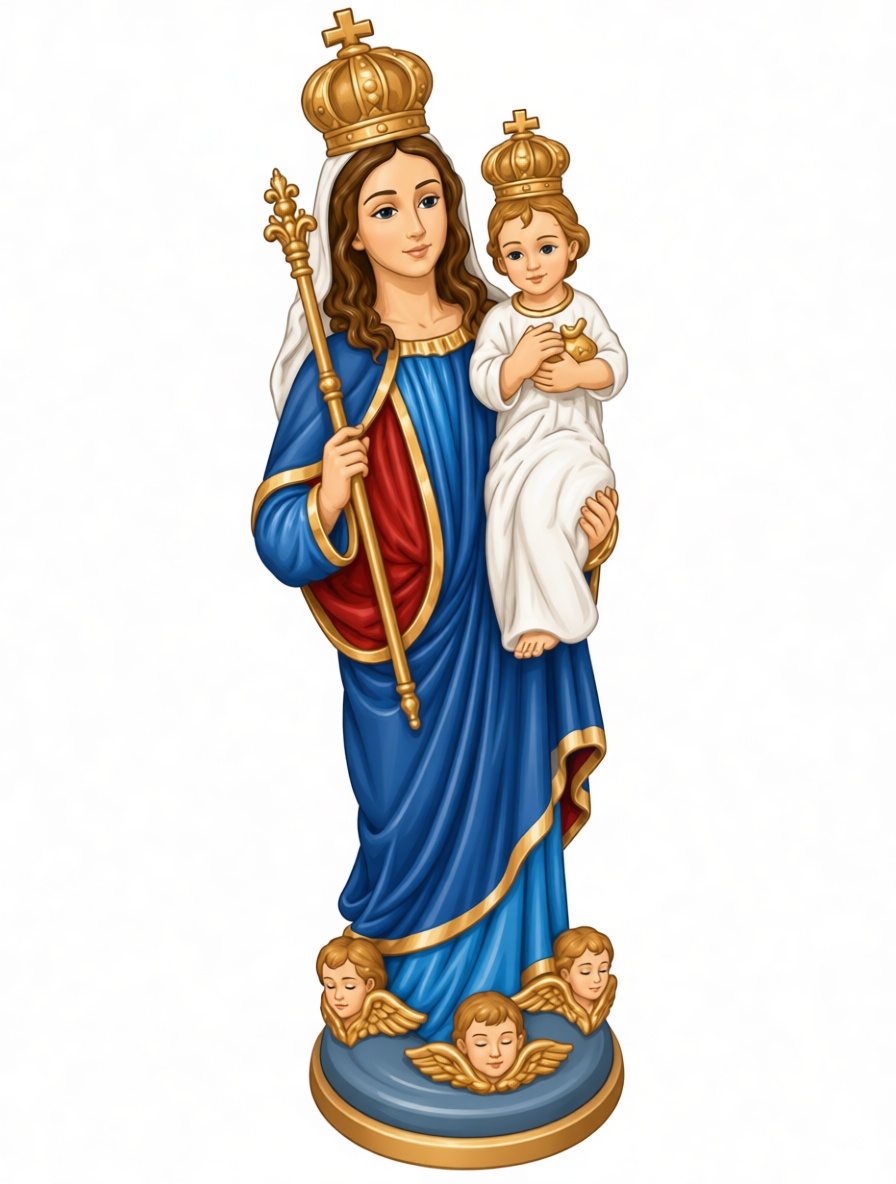 Virgin Mary and Child Statue free 3D printable STL