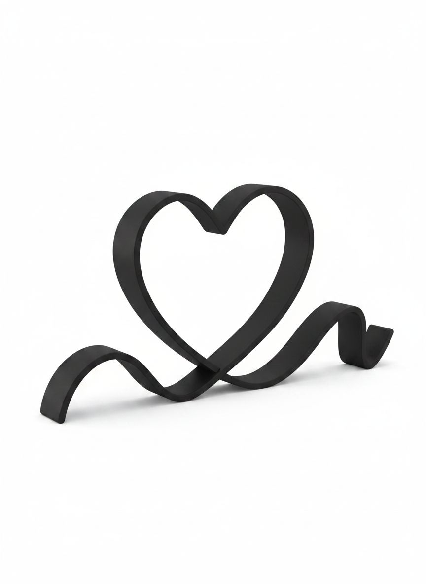Heart Ribbon Sculpture free 3D printable STL