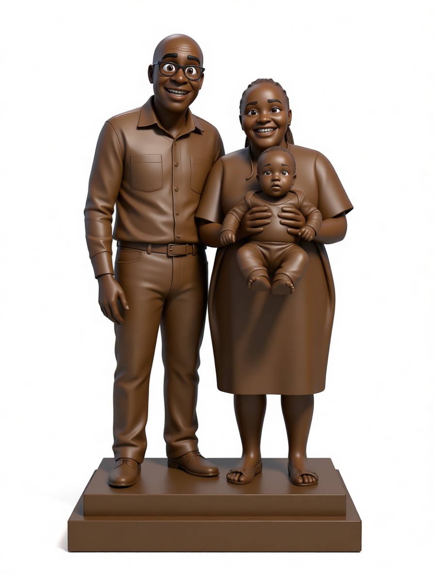Smiling Family Statue free 3D printable STL