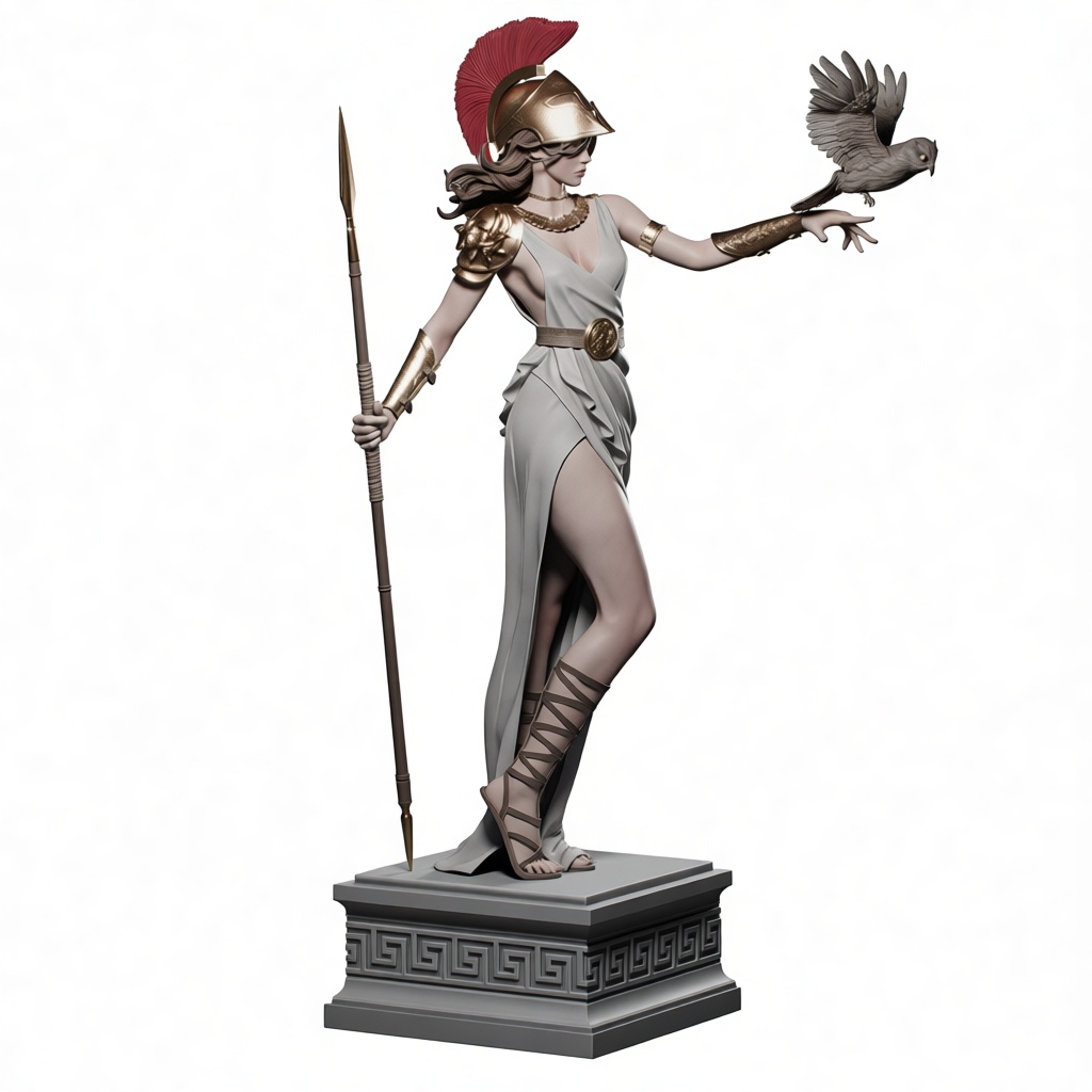 Athena Statue Figurine free 3D printable STL