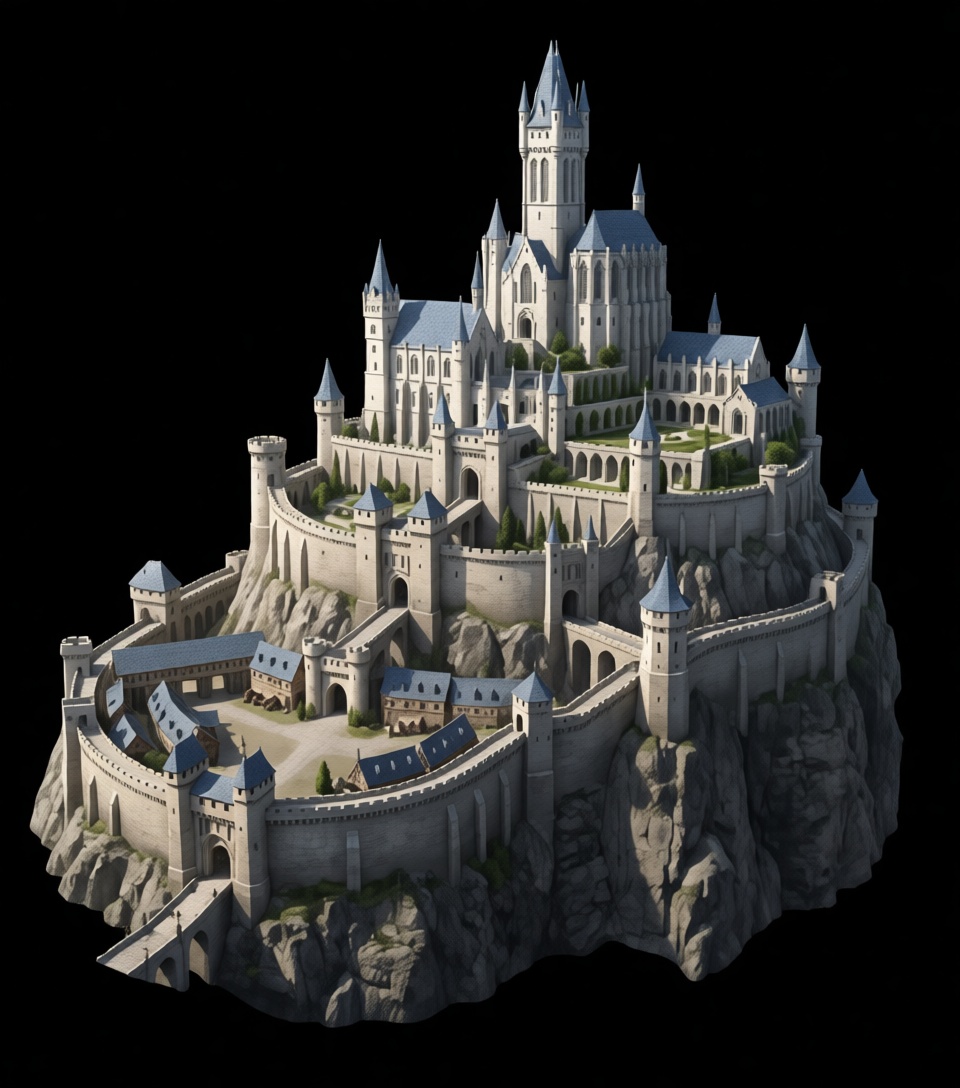 Medieval Castle Model free 3D printable STL
