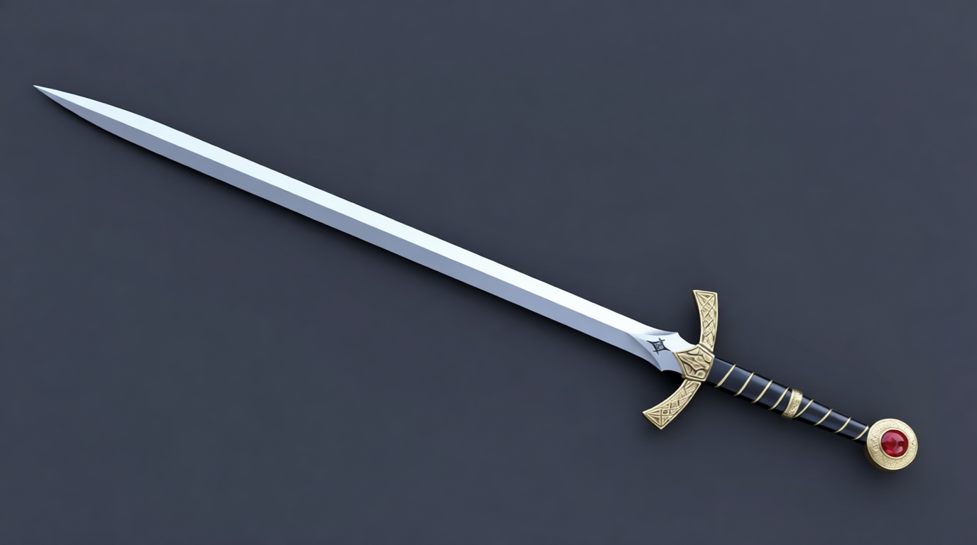 Ornate Fantasy Sword Model free 3D printable STL