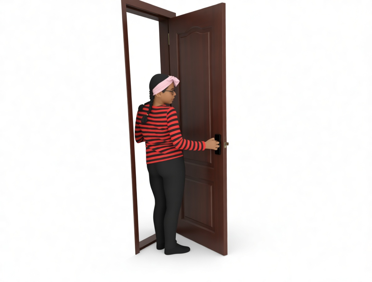 Woman Opening Door Figurine free 3D printable STL