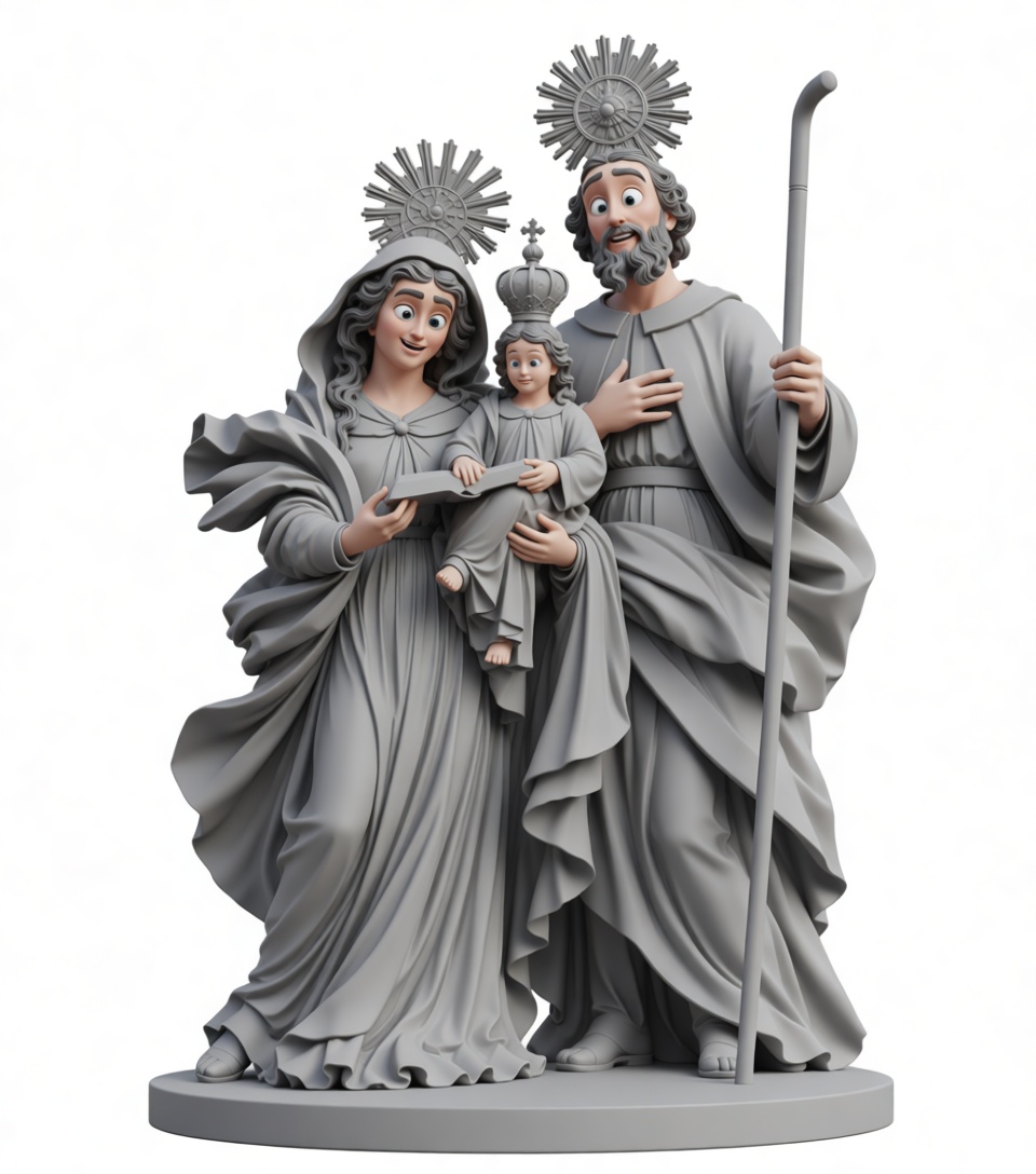 Holy Family Statue free 3D printable STL