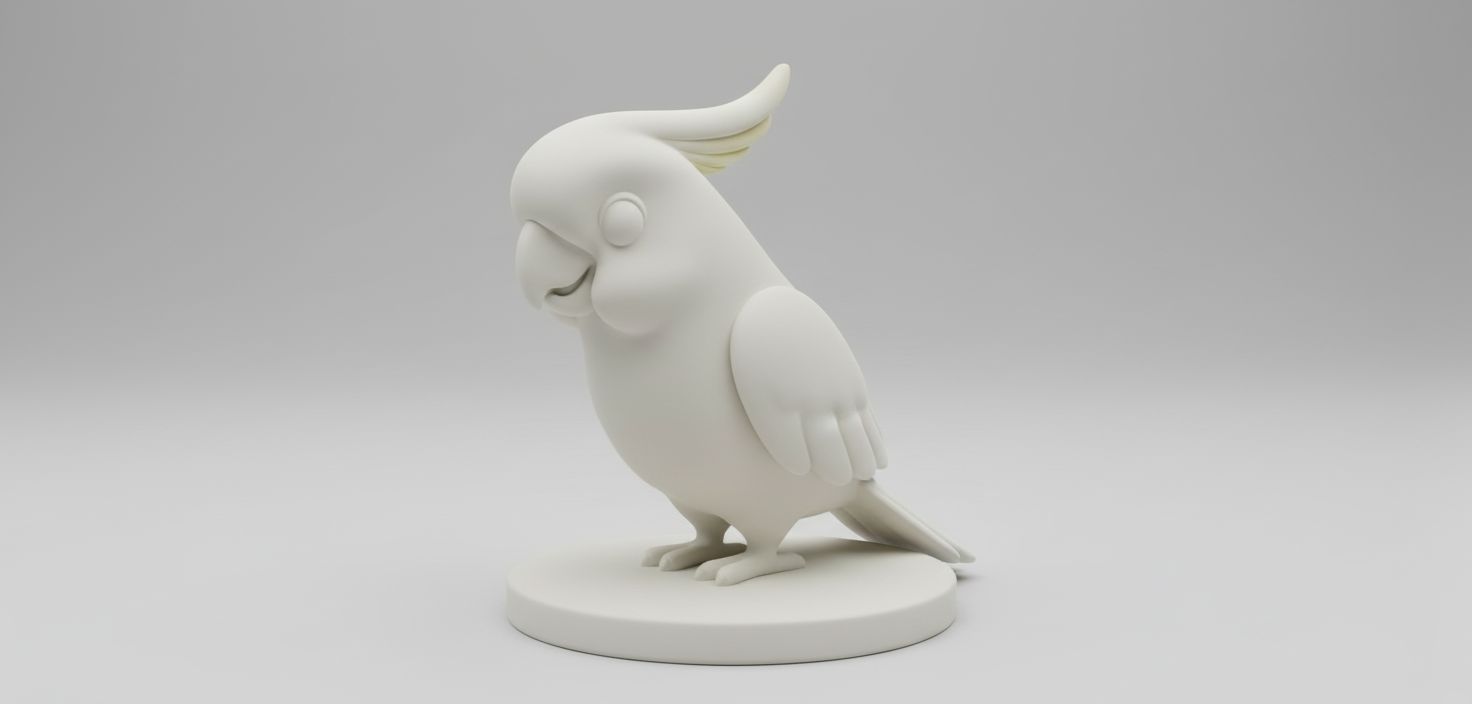 Cartoon Cockatoo Sculpture free 3D printable STL