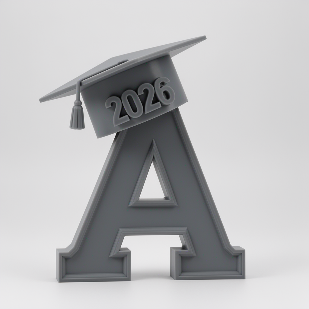 University A Letter Statue free 3D printable STL