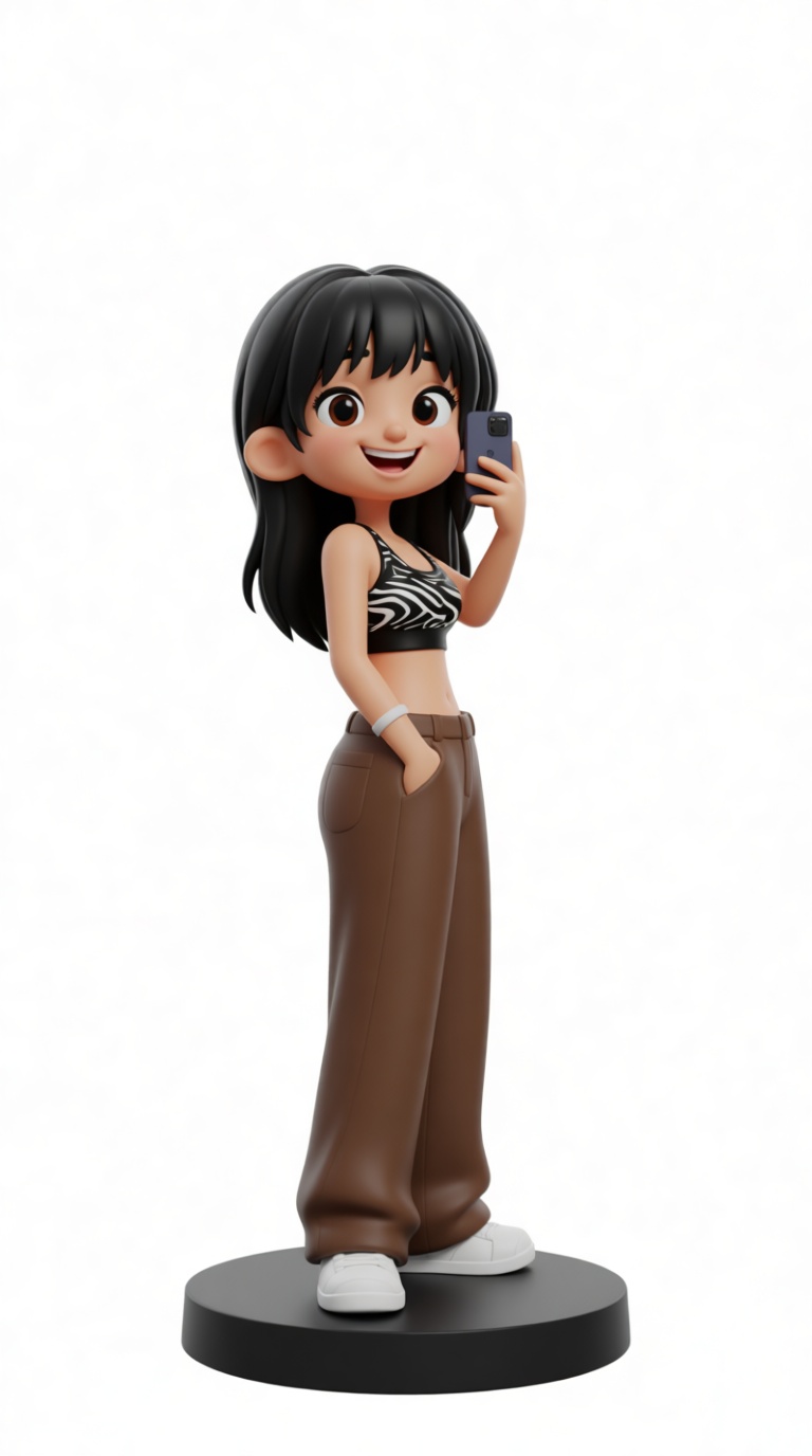Girl Taking Selfie Figurine free 3D printable STL