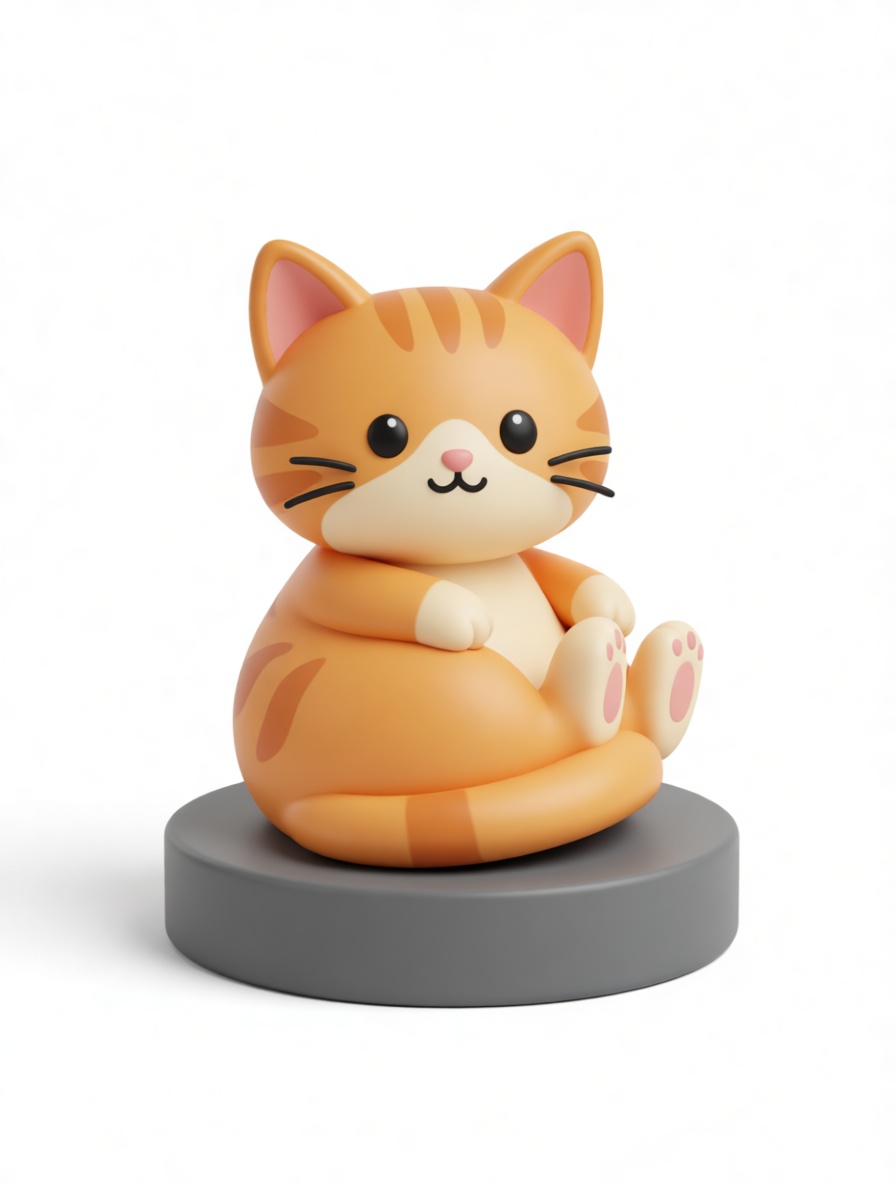 Orange Tabby Cat Figurine free 3D printable STL