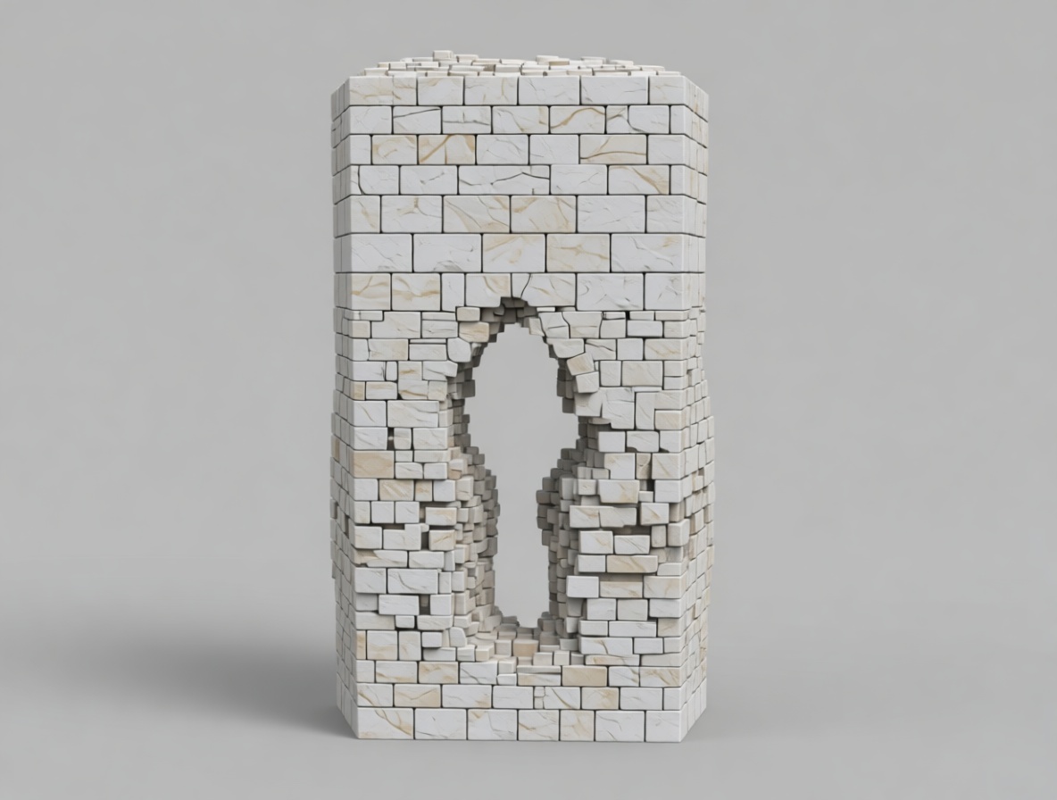 Broken Brick Wall Sculpture free 3D printable STL