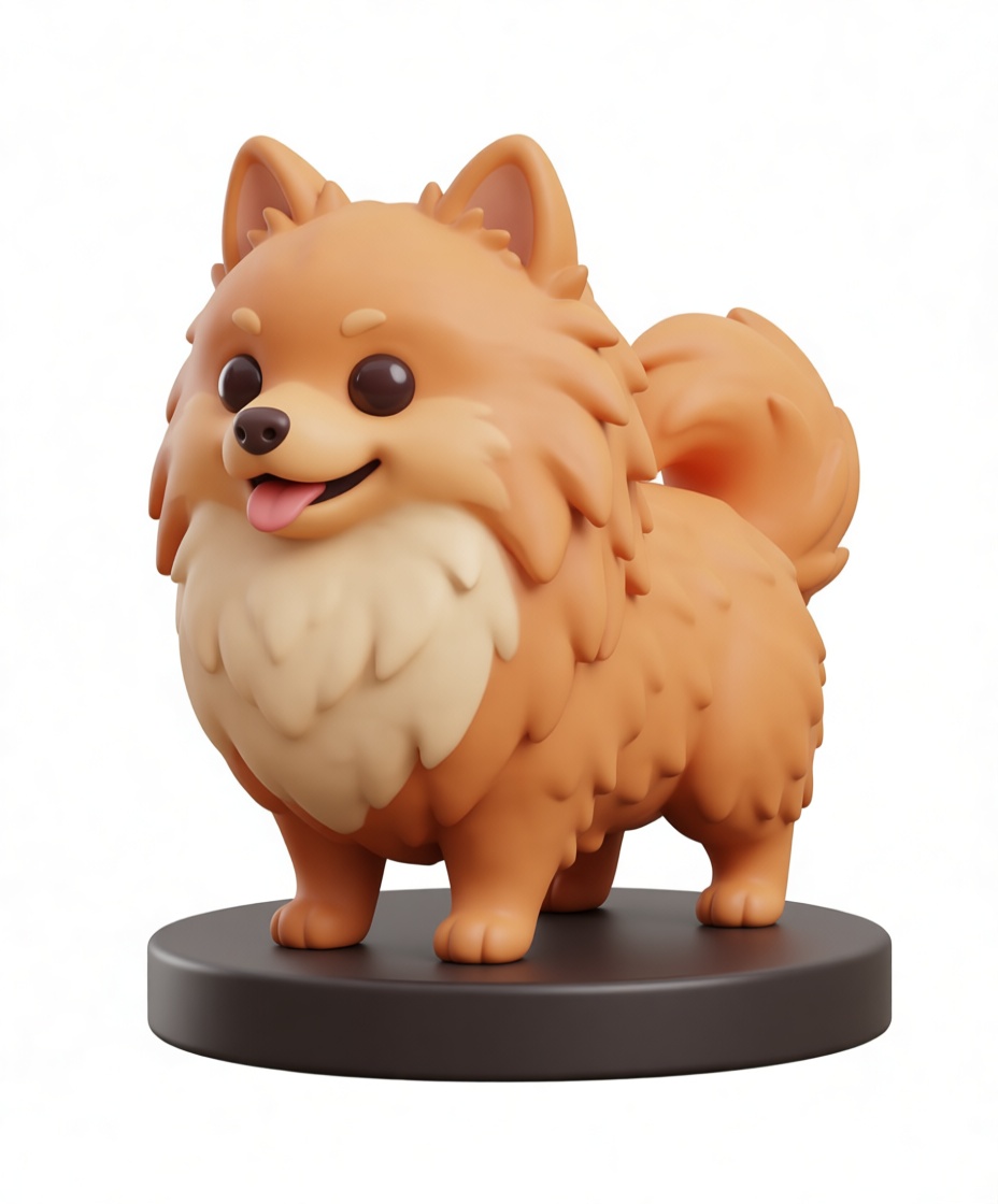 Pomeranian Dog Figurine free 3D printable STL