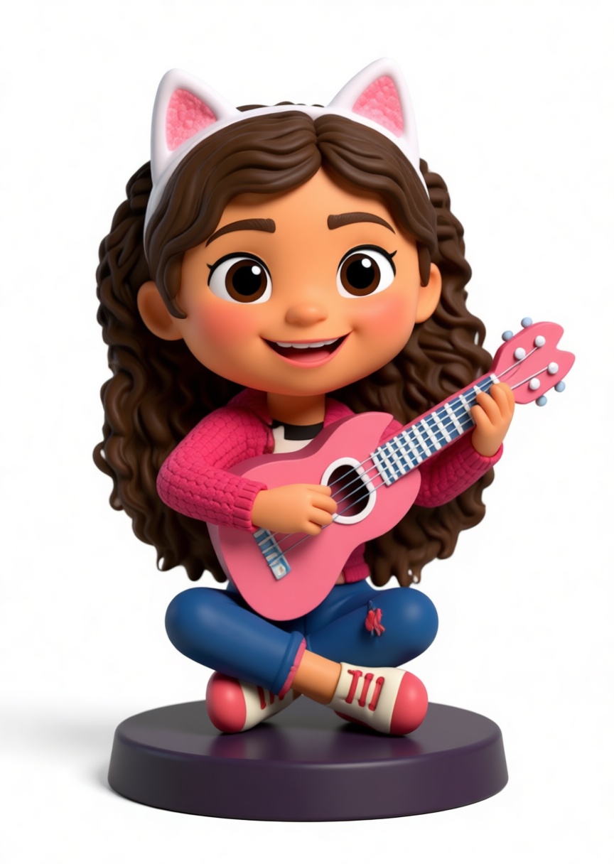 Girl with Ukulele Figurine free 3D printable STL