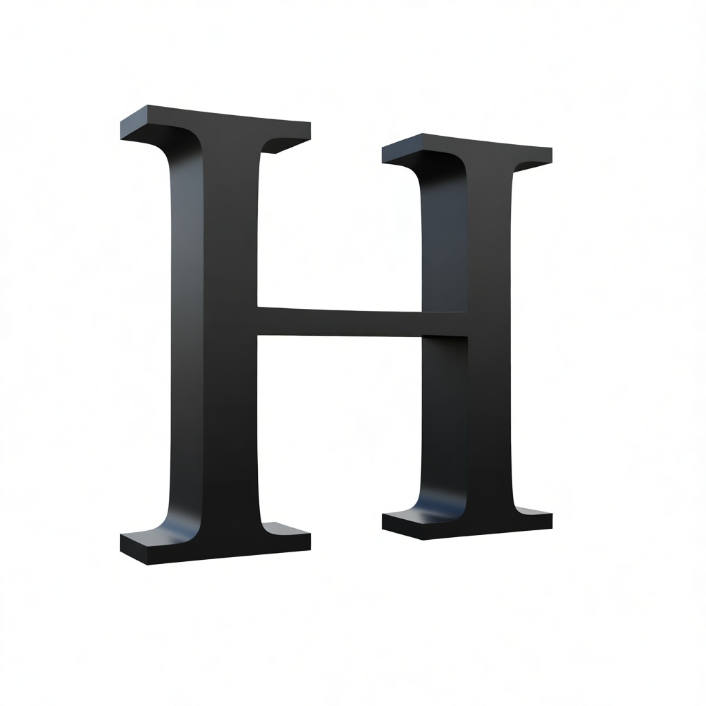 Serif Letter H Model free 3D printable STL