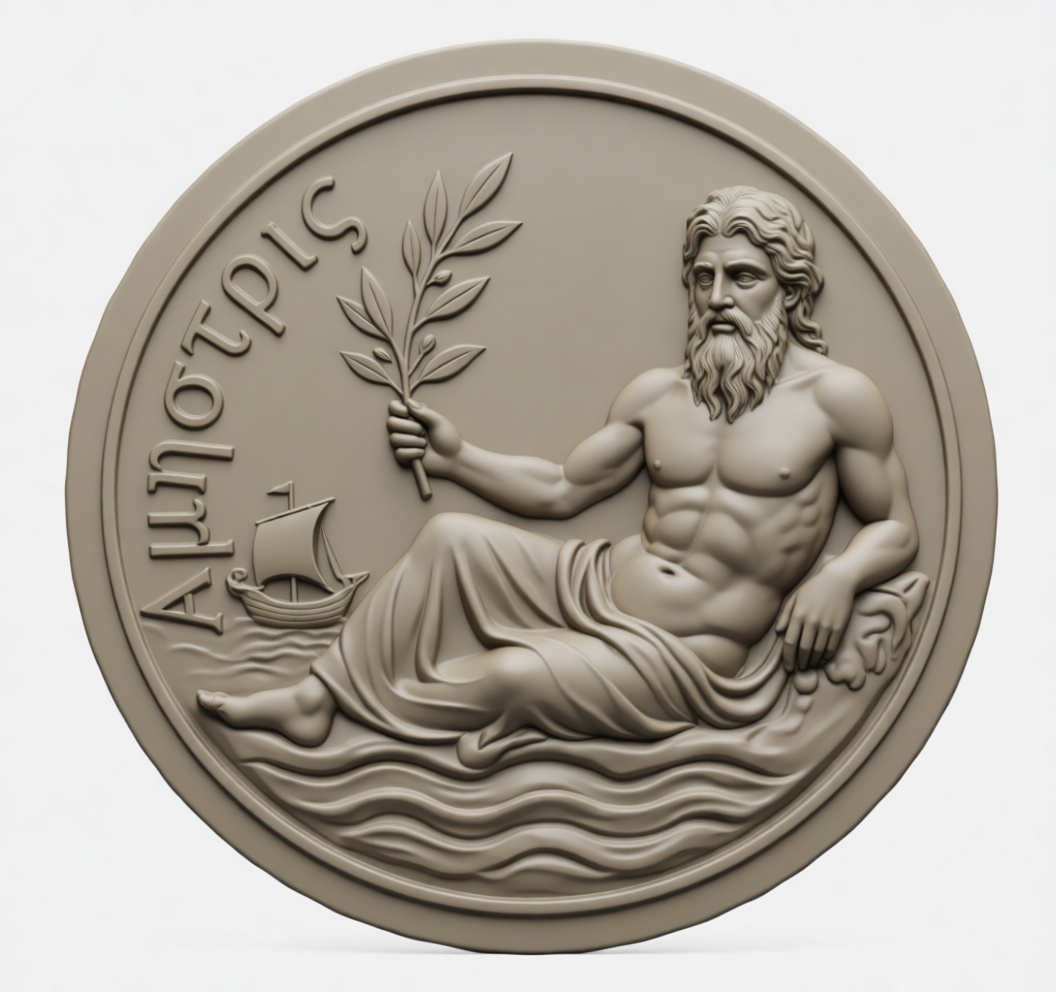 Aegaeus Greek God Relief free 3D printable STL