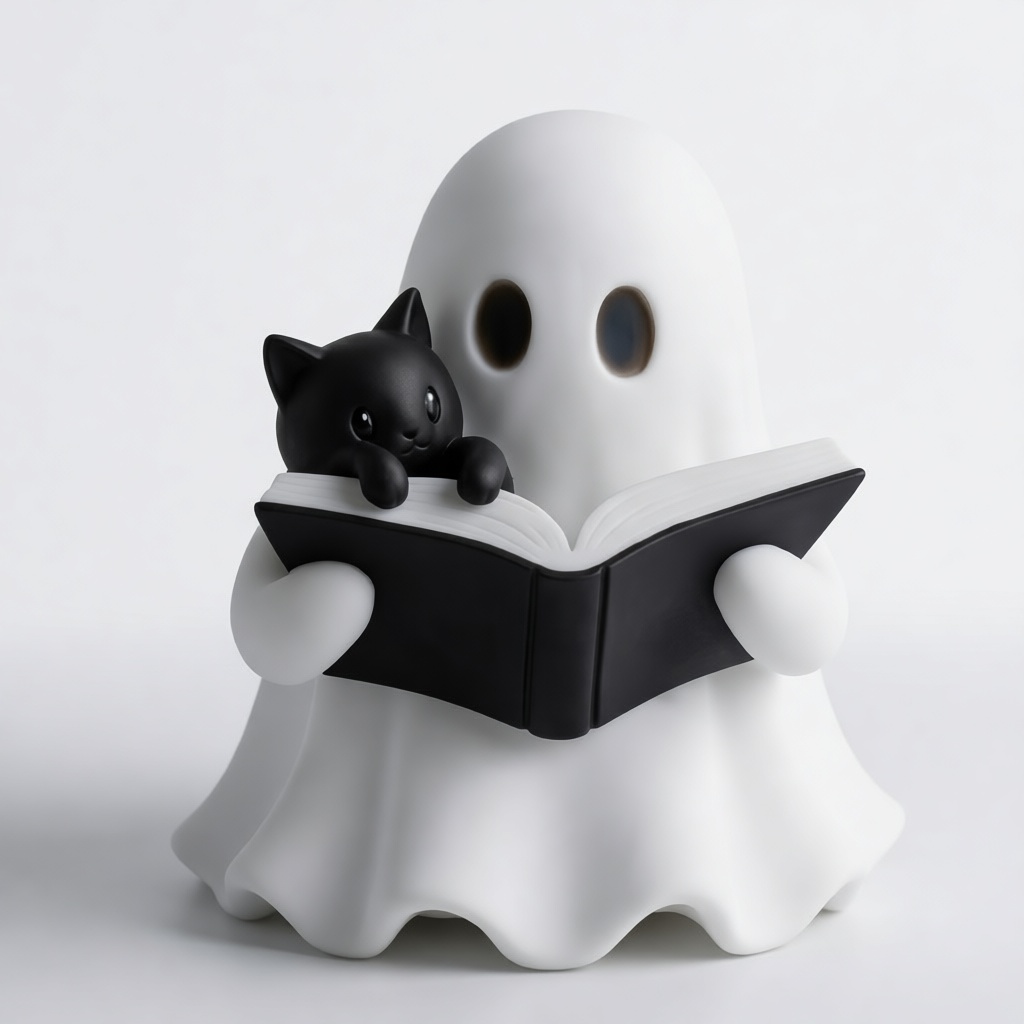Ghost Reading Figurine free 3D printable STL