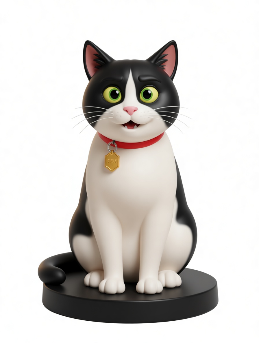 Tuxedo Cat Figurine free 3D printable STL