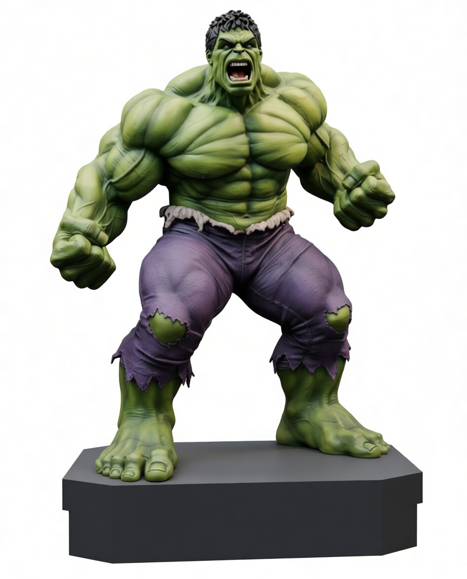 Hulk Action Figurine free 3D printable STL