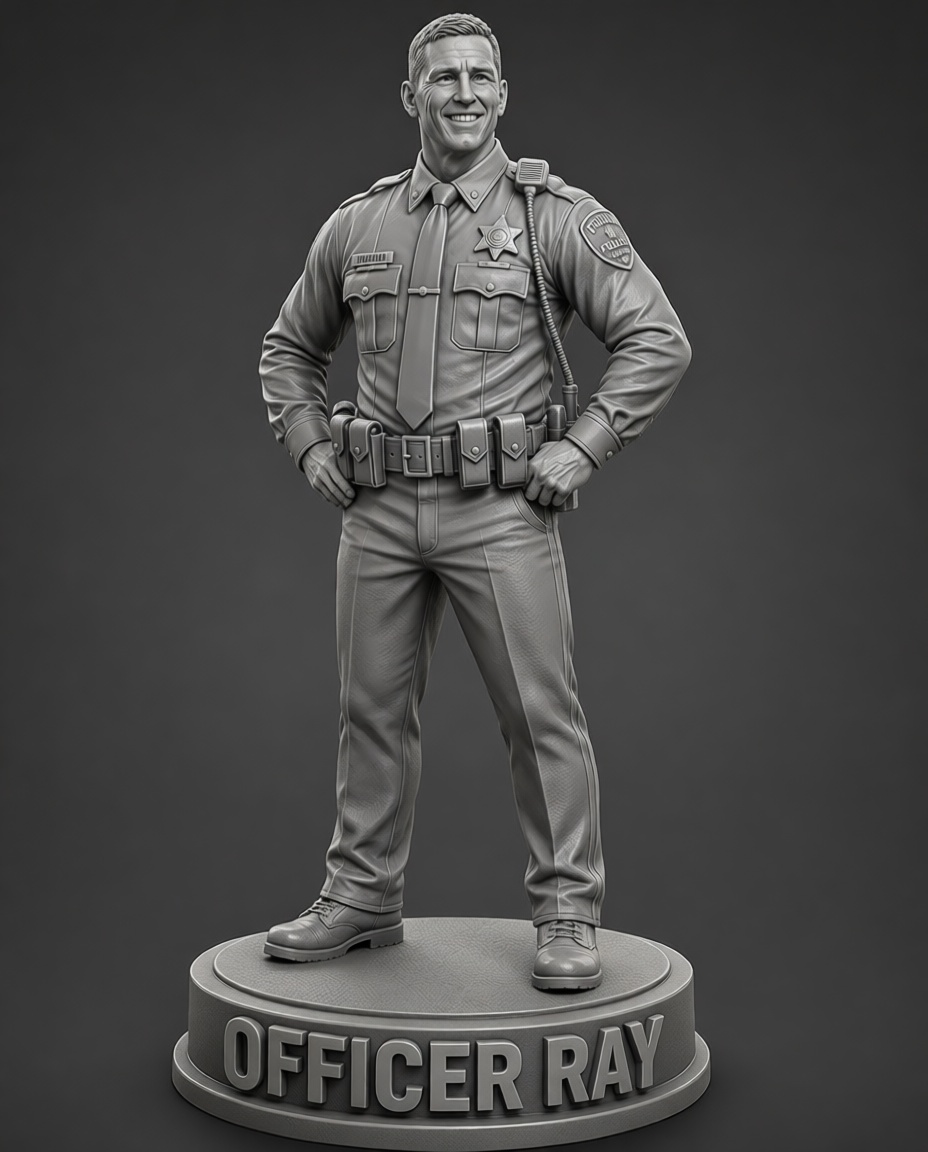 Officer Ray Figurine free 3D printable STL
