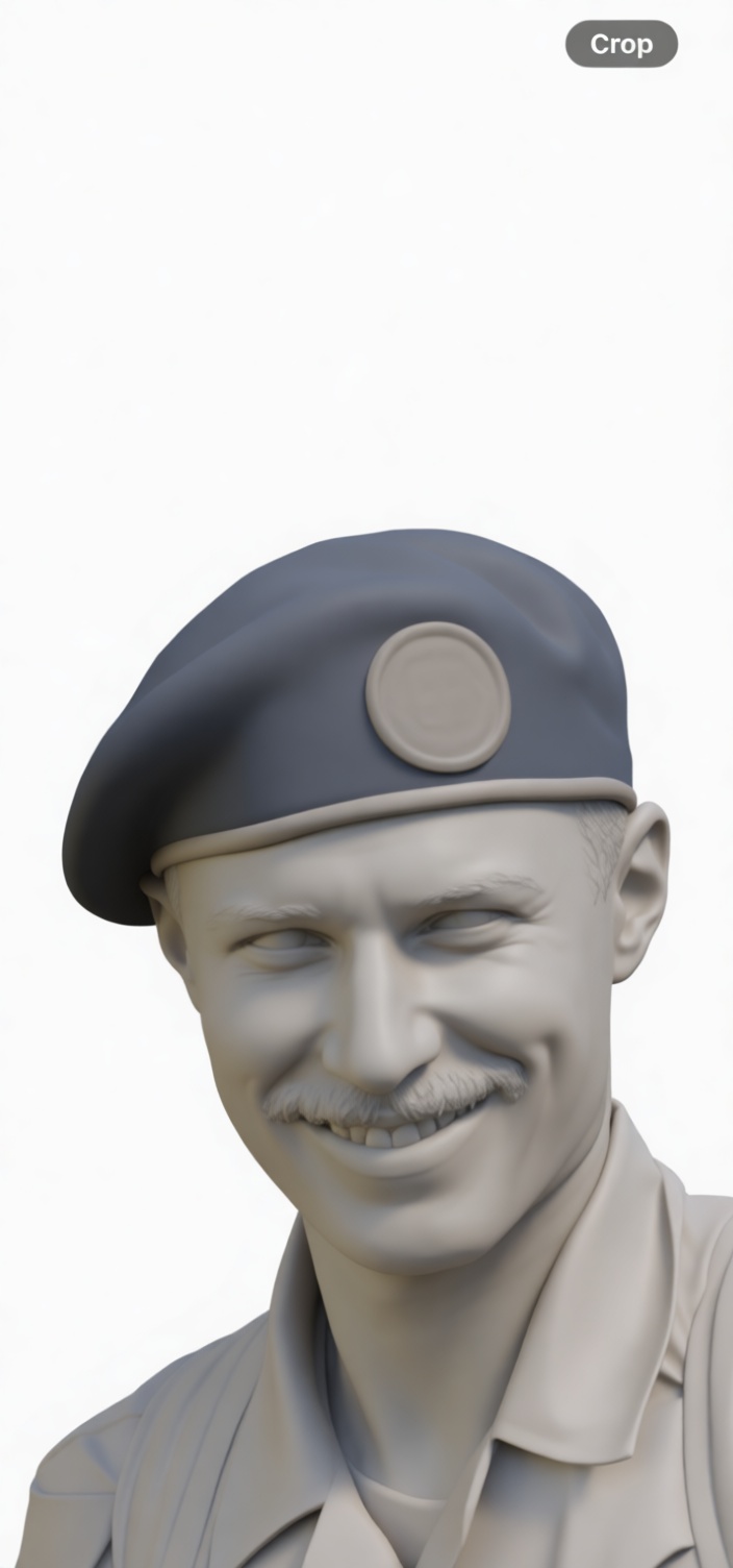 Soldier Smiling Bust free 3D printable STL