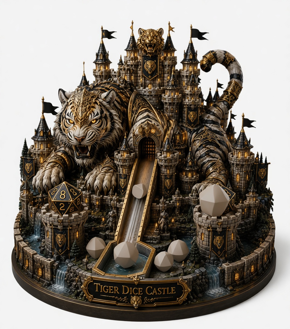 Tiger Dice Castle Model free 3D printable STL