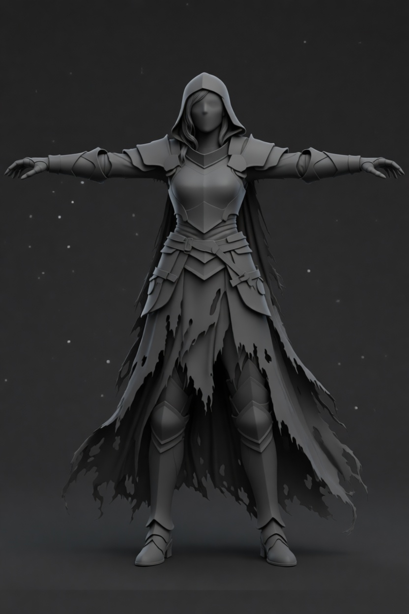 Hooded Female Warrior Figurine free 3D printable STL